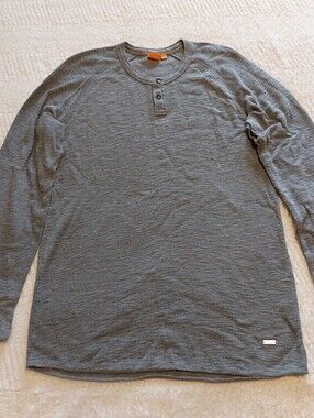 Hugo Boss Henley Thermal Grey Longsleeve Shirt XL